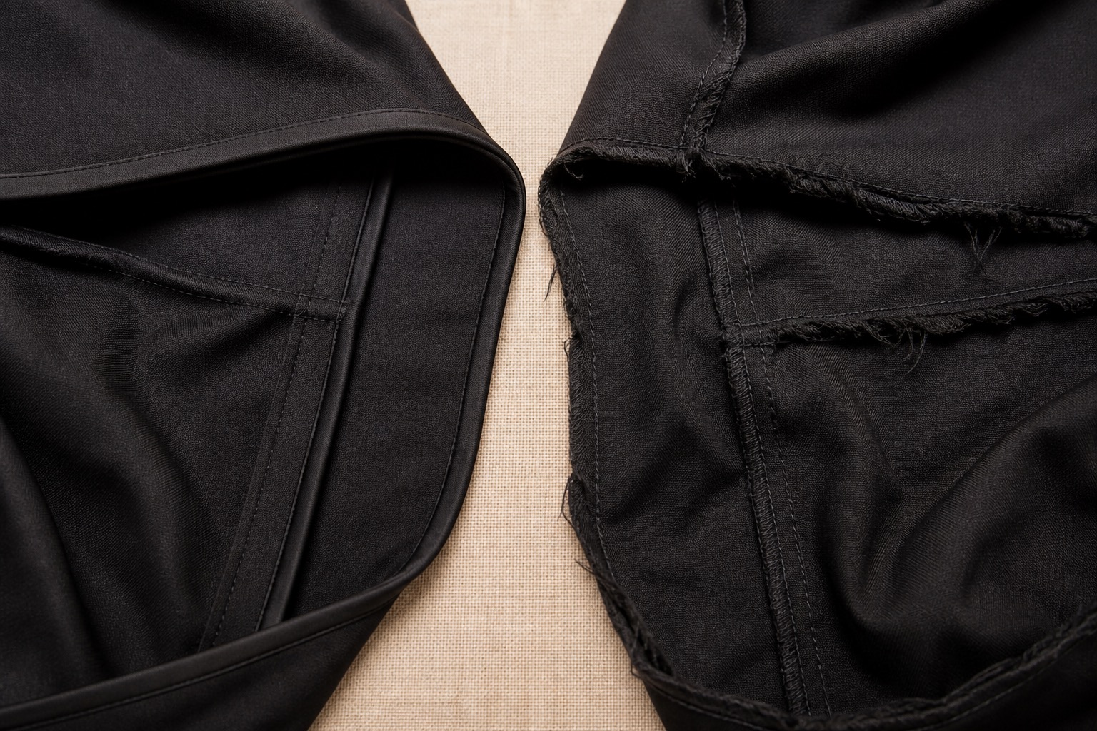 Comparison of garment construction quality